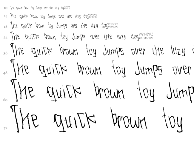 Beautiful Horror font waterfall